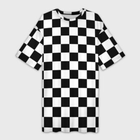Платье-футболка 3D с принтом Шахматка в Санкт-Петербурге,  |  | Тематика изображения на принте: абстракция | в клетку | игра | клетка | клеточка | тренд | черно белая | черно белая клетка | шахматка | шахматная клетка | шахматы