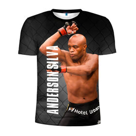 Мужская футболка 3D спортивная с принтом Anderson Silva в Санкт-Петербурге, 100% полиэстер с улучшенными характеристиками | приталенный силуэт, круглая горловина, широкие плечи, сужается к линии бедра | ahmat | anderson | mma | silva | ufc | андерсон | ахмат | бои без правил | микс файт | мма | силва | сильва