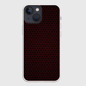 Чехол для iPhone 13 mini с принтом Red mesh в Санкт-Петербурге,  |  | abstraction | dark | hexagon | mesh | red | red mesh | shape | texture | абстракция | красная сетка | красный | сетка | текстура | темный | форма | шестиугольник