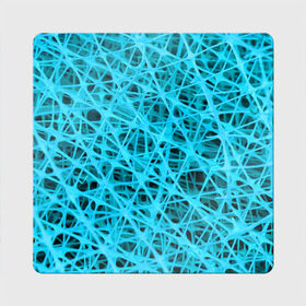 Магнит виниловый Квадрат с принтом GARD$ER в Санкт-Петербурге, полимерный материал с магнитным слоем | размер 9*9 см, закругленные углы | abstraction | acidic | blue | lines | mesh | shapes | surface | texture | абстракция | кислотный | линии | поверхность | сетка | текстура | формы