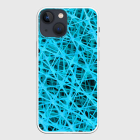 Чехол для iPhone 13 mini с принтом GARDER в Санкт-Петербурге,  |  | abstraction | acidic | blue | lines | mesh | shapes | surface | texture | абстракция | кислотный | линии | поверхность | сетка | текстура | формы