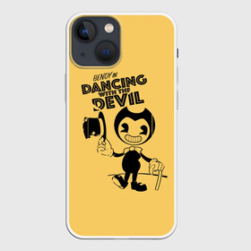 Чехол для iPhone 13 mini с принтом Bendy And The Ink Machine в Санкт-Петербурге,  |  | bendy | bendy and the ink machine | бенди | бени | бенни | бэнди | детская | детям | игра | капли | компьютерная игра | краска | машина | подтеки | ужастик | чернила | чернильная