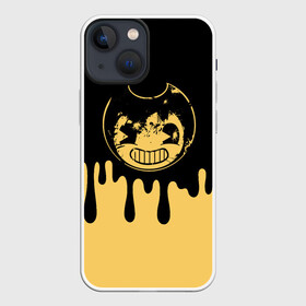 Чехол для iPhone 13 mini с принтом Bendy And The Ink Machine в Санкт-Петербурге,  |  | bendy | bendy and the ink machine | бенди | бени | бенни | бэнди | детская | детям | игра | капли | компьютерная игра | краска | машина | подтеки | ужастик | чернила | чернильная