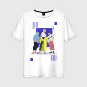Женская футболка хлопок Oversize с принтом cream soda в Санкт-Петербурге, 100% хлопок | свободный крой, круглый ворот, спущенный рукав, длина до линии бедер
 | cream soda | крем сода | музык | музыкальная группа | русская музыка