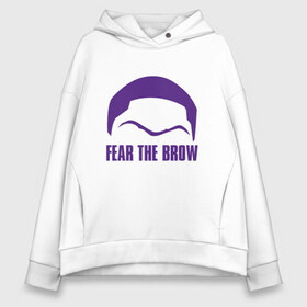 Женское худи Oversize хлопок с принтом Lakers - Fear The Brow в Санкт-Петербурге, френч-терри — 70% хлопок, 30% полиэстер. Мягкий теплый начес внутри —100% хлопок | боковые карманы, эластичные манжеты и нижняя кромка, капюшон на магнитной кнопке | Тематика изображения на принте: 23 | anthony davis | basketball | bryant | game | james | kobe | lebron | los angeles | nba | sport | баскетбол | брайант | бровь | джеймс | калифорния | коби | король | леброн | лейкерс | лос анджелес | нба | спорт | тренер | чемпио