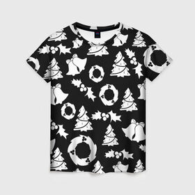 Женская футболка 3D с принтом Новогодний в Санкт-Петербурге, 100% полиэфир ( синтетическое хлопкоподобное полотно) | прямой крой, круглый вырез горловины, длина до линии бедер | 2020 | family look | merry christmas | new year | год крысы | зима | новый год | праздник | рождество | фэмили лук