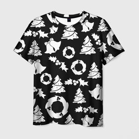 Мужская футболка 3D с принтом Новогодний в Санкт-Петербурге, 100% полиэфир | прямой крой, круглый вырез горловины, длина до линии бедер | 2020 | family look | merry christmas | new year | год крысы | зима | новый год | праздник | рождество | фэмили лук