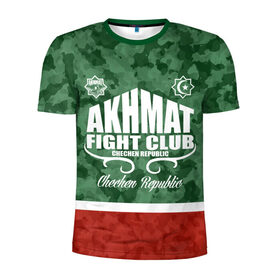 Мужская футболка 3D спортивная с принтом FIGHT CLUB AKHMAT в Санкт-Петербурге, 100% полиэстер с улучшенными характеристиками | приталенный силуэт, круглая горловина, широкие плечи, сужается к линии бедра | Тематика изображения на принте: aca | acb | akhmat | club | fight | mma | wfca | ахмат | грозный | чечня