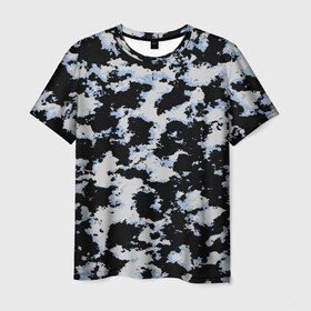 Мужская футболка 3D с принтом Sky Camo в Санкт-Петербурге, 100% полиэфир | прямой крой, круглый вырез горловины, длина до линии бедер | black and white | camo | camouflage | cloud | clouds | skies | sky | sky camouflage | urban | urban camo | urban camouflage | городской камуфляж | камуфляж | облака | облако | чёрный и белый