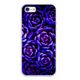 Чехол для iPhone 5/5S матовый с принтом Lovely Roses в Санкт-Петербурге, Силикон | Область печати: задняя сторона чехла, без боковых панелей | Тематика изображения на принте: flowers | large | lovely roses | plants | purple | roses | succulent | texture | крупный | прекрасные розы | растения | розы | суккулент | текстура | фиолетовый | цветы