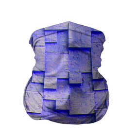 Бандана-труба 3D с принтом UlliCom в Санкт-Петербурге, 100% полиэстер, ткань с особыми свойствами — Activecool | плотность 150‒180 г/м2; хорошо тянется, но сохраняет форму | abstraction | blue | mesh | mosaic | panels | surface | texture | абстракция | мозайка | панели | поверхность | сетка | синий | текстура