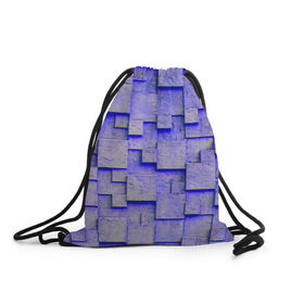 Рюкзак-мешок 3D с принтом UlliCom в Санкт-Петербурге, 100% полиэстер | плотность ткани — 200 г/м2, размер — 35 х 45 см; лямки — толстые шнурки, застежка на шнуровке, без карманов и подкладки | Тематика изображения на принте: abstraction | blue | mesh | mosaic | panels | surface | texture | абстракция | мозайка | панели | поверхность | сетка | синий | текстура