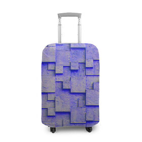 Чехол для чемодана 3D с принтом UlliCom в Санкт-Петербурге, 86% полиэфир, 14% спандекс | двустороннее нанесение принта, прорези для ручек и колес | abstraction | blue | mesh | mosaic | panels | surface | texture | абстракция | мозайка | панели | поверхность | сетка | синий | текстура
