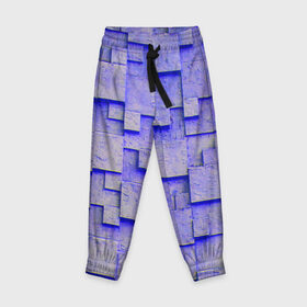 Детские брюки 3D с принтом UlliCom в Санкт-Петербурге, 100% полиэстер | манжеты по низу, эластичный пояс регулируется шнурком, по бокам два кармана без застежек, внутренняя часть кармана из мелкой сетки | abstraction | blue | mesh | mosaic | panels | surface | texture | абстракция | мозайка | панели | поверхность | сетка | синий | текстура