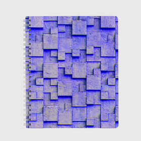 Тетрадь с принтом UlliCom в Санкт-Петербурге, 100% бумага | 48 листов, плотность листов — 60 г/м2, плотность картонной обложки — 250 г/м2. Листы скреплены сбоку удобной пружинной спиралью. Уголки страниц и обложки скругленные. Цвет линий — светло-серый
 | abstraction | blue | mesh | mosaic | panels | surface | texture | абстракция | мозайка | панели | поверхность | сетка | синий | текстура