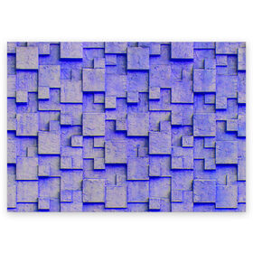 Поздравительная открытка с принтом UlliCom в Санкт-Петербурге, 100% бумага | плотность бумаги 280 г/м2, матовая, на обратной стороне линовка и место для марки
 | Тематика изображения на принте: abstraction | blue | mesh | mosaic | panels | surface | texture | абстракция | мозайка | панели | поверхность | сетка | синий | текстура