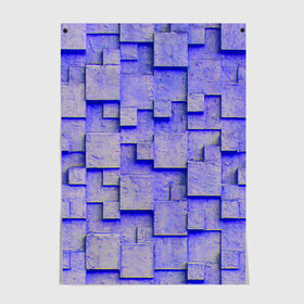 Постер с принтом UlliCom в Санкт-Петербурге, 100% бумага
 | бумага, плотность 150 мг. Матовая, но за счет высокого коэффициента гладкости имеет небольшой блеск и дает на свету блики, но в отличии от глянцевой бумаги не покрыта лаком | Тематика изображения на принте: abstraction | blue | mesh | mosaic | panels | surface | texture | абстракция | мозайка | панели | поверхность | сетка | синий | текстура
