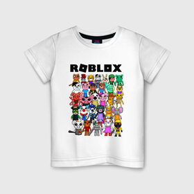 Детская футболка хлопок с принтом ROBLOX PIGGY в Санкт-Петербурге, 100% хлопок | круглый вырез горловины, полуприлегающий силуэт, длина до линии бедер | piggy | roblox | roblox games | roblox piggy | игра роблокс | пигги. | роблокс | роблокс пигги | робукс