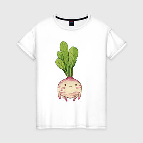 Женская футболка хлопок с принтом Милая тыква в Санкт-Петербурге, 100% хлопок | прямой крой, круглый вырез горловины, длина до линии бедер, слегка спущенное плечо | арт | мило | милый | овощ | рисунок | свежий овощ | свежий продукт | тыква
