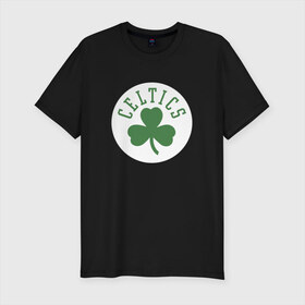Мужская футболка хлопок Slim с принтом Boston Celtics в Санкт-Петербурге, 92% хлопок, 8% лайкра | приталенный силуэт, круглый вырез ворота, длина до линии бедра, короткий рукав | 