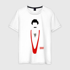 Мужская футболка хлопок с принтом БОРАТ в Санкт-Петербурге, 100% хлопок | прямой крой, круглый вырез горловины, длина до линии бедер, слегка спущенное плечо. | 