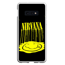 Чехол для Samsung S10E с принтом NIRVANA в Санкт-Петербурге, Силикон | Область печати: задняя сторона чехла, без боковых панелей | dave grohl | dave grohl nirvana | geffen | krist novoselic | kurt cobain | kurt cobain nirvana | music | nirvana | nirvana dave grohl | nirvana remastered | nirvana remastered videos | remastered music videos | rock | smells like teen spirit