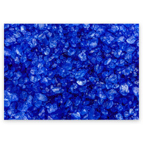 Поздравительная открытка с принтом Cry$tal$ в Санкт-Петербурге, 100% бумага | плотность бумаги 280 г/м2, матовая, на обратной стороне линовка и место для марки
 | abstraction | blue | crystals | pebbles | shine | stones | structure | texture | абстракция | блеск | галька | камни | кристалы | синий | структура | текстура