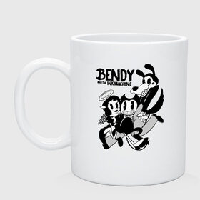 Кружка с принтом Bendy And The Ink Machine в Санкт-Петербурге, керамика | объем — 330 мл, диаметр — 80 мм. Принт наносится на бока кружки, можно сделать два разных изображения | bendy | bendy and the ink machine | бенди | бени | бенни | бэнди | детская | детям | игра | капли | компьютерная игра | краска | машина | подтеки | ужастик | чернила | чернильная