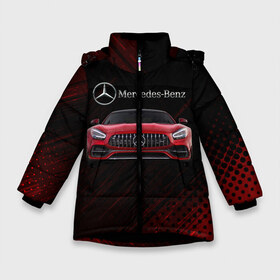 Зимняя куртка для девочек 3D с принтом Mercedes Benz AMG в Санкт-Петербурге, ткань верха — 100% полиэстер; подклад — 100% полиэстер, утеплитель — 100% полиэстер. | длина ниже бедра, удлиненная спинка, воротник стойка и отстегивающийся капюшон. Есть боковые карманы с листочкой на кнопках, утяжки по низу изделия и внутренний карман на молнии. 

Предусмотрены светоотражающий принт на спинке, радужный светоотражающий элемент на пуллере молнии и на резинке для утяжки. | 2020 | amg | auto | mercedes | mercedes amg gt | sport | авто | автомобиль | автомобильные | амг | бренд | марка | машины | мерседес | мерседес бенц амг | спорт