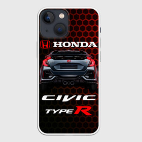 Чехол для iPhone 13 mini с принтом Honda Civic Type R. в Санкт-Петербурге,  |  | 2020 | auto | honda | honda civic | honda civic type r 2020 | sport | type r | авто | автомобиль | автомобильные | бренд | марка | машины | спорт | хонда