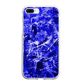 Чехол для iPhone 7Plus/8 Plus матовый с принтом Dark Blue Gan в Санкт-Петербурге, Силикон | Область печати: задняя сторона чехла, без боковых панелей | abstraction | blue | frost | frozen | ice | shine | surface | texture | абстракция | блеск | замерзший | лед | мороз | поверхность | синий | текстура