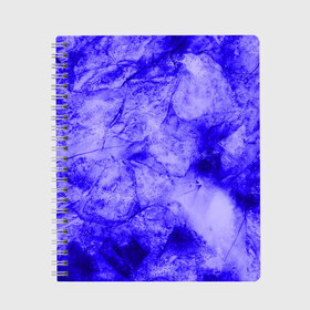 Тетрадь с принтом Ice-$$$ в Санкт-Петербурге, 100% бумага | 48 листов, плотность листов — 60 г/м2, плотность картонной обложки — 250 г/м2. Листы скреплены сбоку удобной пружинной спиралью. Уголки страниц и обложки скругленные. Цвет линий — светло-серый
 | abstraction | blue | cracks | frozen | ice | lines | patterns | shapes | texture | абстракция | замерзший | лед | линии | синий | текстура | трещины | узоры | формы