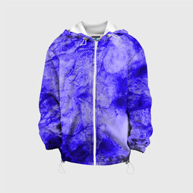 Детская куртка 3D с принтом Ice-$$$ в Санкт-Петербурге, 100% полиэстер | застежка — молния, подол и капюшон оформлены резинкой с фиксаторами, по бокам — два кармана без застежек, один потайной карман на груди, плотность верхнего слоя — 90 г/м2; плотность флисового подклада — 260 г/м2 | Тематика изображения на принте: abstraction | blue | cracks | frozen | ice | lines | patterns | shapes | texture | абстракция | замерзший | лед | линии | синий | текстура | трещины | узоры | формы
