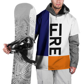 Накидка на куртку 3D с принтом FIRE в Санкт-Петербурге, 100% полиэстер |  | blue | fire | geomerty | orange | геометрия | надписи | огонь | оранжевый | синий