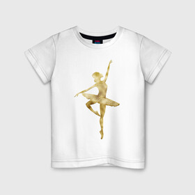 Детская футболка хлопок с принтом Балерина в Санкт-Петербурге, 100% хлопок | круглый вырез горловины, полуприлегающий силуэт, длина до линии бедер | dance | балерина | балет | девушка | солистка | танец | танцовщица
