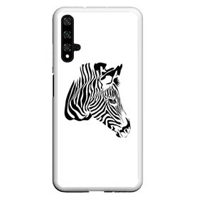 Чехол для Honor 20 с принтом Zebra в Санкт-Петербурге, Силикон | Область печати: задняя сторона чехла, без боковых панелей | africa | black | savanna | stripe | white | zebra | африка | белый | зебра | полоска | саванна | черный