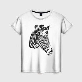 Женская футболка 3D с принтом Zebra в Санкт-Петербурге, 100% полиэфир ( синтетическое хлопкоподобное полотно) | прямой крой, круглый вырез горловины, длина до линии бедер | africa | black | savanna | stripe | white | zebra | африка | белый | зебра | полоска | саванна | черный