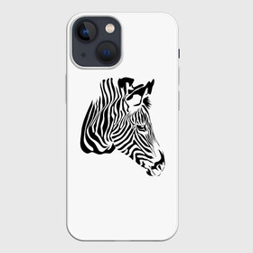Чехол для iPhone 13 mini с принтом Zebra в Санкт-Петербурге,  |  | africa | black | savanna | stripe | white | zebra | африка | белый | зебра | полоска | саванна | черный