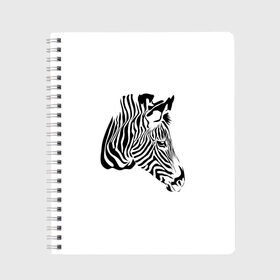 Тетрадь с принтом Zebra в Санкт-Петербурге, 100% бумага | 48 листов, плотность листов — 60 г/м2, плотность картонной обложки — 250 г/м2. Листы скреплены сбоку удобной пружинной спиралью. Уголки страниц и обложки скругленные. Цвет линий — светло-серый
 | Тематика изображения на принте: africa | black | savanna | stripe | white | zebra | африка | белый | зебра | полоска | саванна | черный