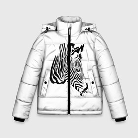 Зимняя куртка для мальчиков 3D с принтом Zebra в Санкт-Петербурге, ткань верха — 100% полиэстер; подклад — 100% полиэстер, утеплитель — 100% полиэстер | длина ниже бедра, удлиненная спинка, воротник стойка и отстегивающийся капюшон. Есть боковые карманы с листочкой на кнопках, утяжки по низу изделия и внутренний карман на молнии. 

Предусмотрены светоотражающий принт на спинке, радужный светоотражающий элемент на пуллере молнии и на резинке для утяжки | africa | black | savanna | stripe | white | zebra | африка | белый | зебра | полоска | саванна | черный