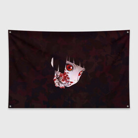 Флаг-баннер с принтом Адская девочка в Санкт-Петербурге, 100% полиэстер | размер 67 х 109 см, плотность ткани — 95 г/м2; по краям флага есть четыре люверса для крепления | hell girl | jigoku shoujo | адская девочка | ай | ай эмма | аниме