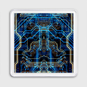 Магнит 55*55 с принтом Сircuit-$$$ в Санкт-Петербурге, Пластик | Размер: 65*65 мм; Размер печати: 55*55 мм | Тематика изображения на принте: abstraction | chip | circuit | lines | neon | processor | shapes | texture | абстракция | линии | неон | процессор | схема | текстура | формы | чип