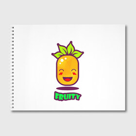 Альбом для рисования с принтом Fruity в Санкт-Петербурге, 100% бумага
 | матовая бумага, плотность 200 мг. | Тематика изображения на принте: fruit | ананас | вкусно | сладость | фрукты