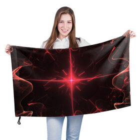 Флаг 3D с принтом Лазерные лучи в Санкт-Петербурге, 100% полиэстер | плотность ткани — 95 г/м2, размер — 67 х 109 см. Принт наносится с одной стороны | 