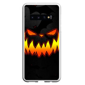 Чехол для Samsung Galaxy S10 с принтом Pumpkin smile and bats в Санкт-Петербурге, Силикон | Область печати: задняя сторона чехла, без боковых панелей | 2020 | bat | bats | face | halloween | mask | nightmare | pumpkin | scary | smile | smiling | летучая | лицо | маска | мыши | мышь | привидение | страшная | тыква | улыбка | хэлоуин