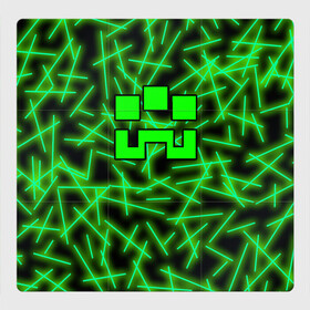 Магнитный плакат 3Х3 с принтом Minecraft creeper в Санкт-Петербурге, Полимерный материал с магнитным слоем | 9 деталей размером 9*9 см | alex | blox | creeper | dungeons | logo game | pixel | steve | алекс | герои | голем | детям | зомби | квадраты | кислотный | крипер | куб | логотипы игр | майнкрафт | мальчикам | мобы | неоновый | персонажи | пиксель