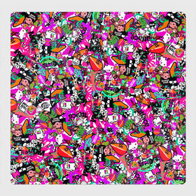 Магнитный плакат 3Х3 с принтом $-tickers в Санкт-Петербурге, Полимерный материал с магнитным слоем | 9 деталей размером 9*9 см | abstraction | background | colorful | jdm | sticker | stickers | style | texture | абстракция | наклейки | разноцветный | стикер | стиль | текстура | фон