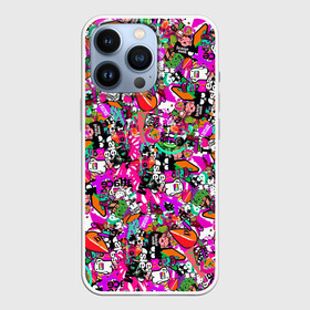 Чехол для iPhone 13 Pro с принтом tickers в Санкт-Петербурге,  |  | abstraction | background | colorful | jdm | sticker | stickers | style | texture | абстракция | наклейки | разноцветный | стикер | стиль | текстура | фон