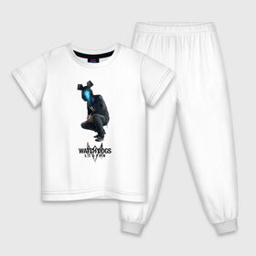 Детская пижама хлопок с принтом Watch Dogs: Legion в Санкт-Петербурге, 100% хлопок |  брюки и футболка прямого кроя, без карманов, на брюках мягкая резинка на поясе и по низу штанин
 | Тематика изображения на принте: boy | ctos | dedsec | logo game | watch dogs | боец | будущее | вотч догс | игра | игроман | киберпанк | лазутчик | легион | логотипы игр | лондон | маркус | парень | паркур | пацаны | ренч | сторожевые собаки | хакеры