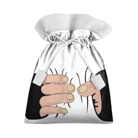 Подарочный 3D мешок с принтом Hand в Санкт-Петербурге, 100% полиэстер | Размер: 29*39 см | hand | иллюстрация | обхват | прикол | руки | сжал | сжатие | юмор